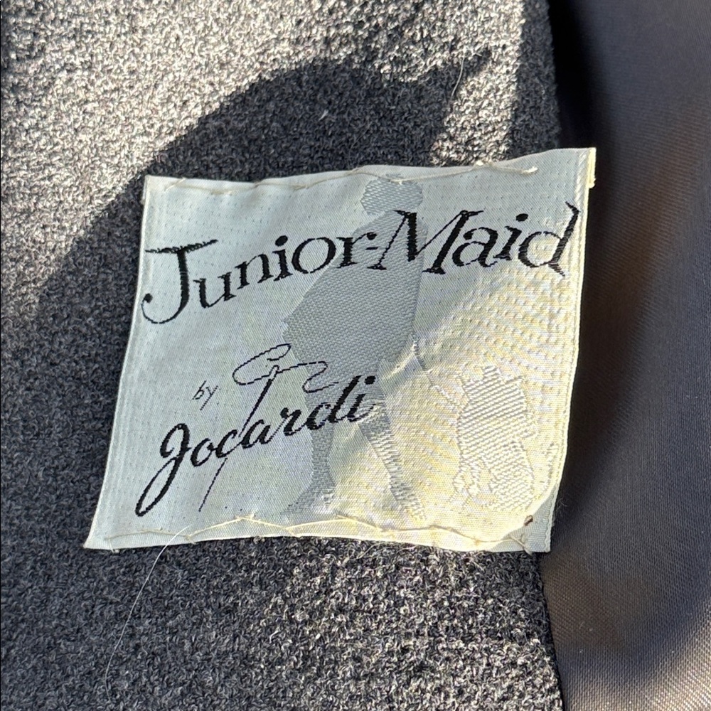 1950s VINTAGE Junior maid by JOCARDI wool swing Coat with mink Collar M/L - Picture 15 of 17